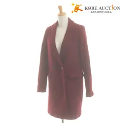 ■ ザラ ZARA trf collection ロングコート 長袖 アウター 襟 ボタン レディース S ワインレッド系