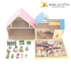 ■ シルバニアファミリー 家 人形 家具 セット まとめ売り 赤い屋根の家 青い屋根の家 キャラクタードール ドールハウス