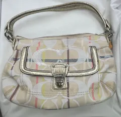 ▽COACH　コーチ　シグネチャーワンショルダーバック　19870　シミあり　10957