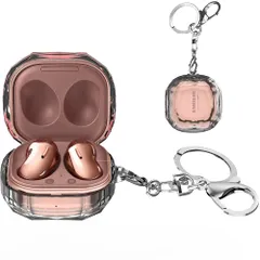 新品 Miimall 対応 Galaxy Buds Live/Buds 2/ Buds Pro保護ケース ギャラクシー バッズ ライブ透明保護ケース イヤホンカバー 紛失防止 キズ防止 衝撃防止 カラビナ付き(クリア)のサムネイル