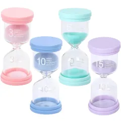 Ailunate 砂時計 4個 セット 3分 5分 10分 15分 サンドタイマー 子供 勉強 防水 おしゃれ ギフト プレゼント キッチン インテリア サウナ 知育 のサムネイル