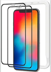 ★NIMASO ガラスフィルム iPhone 11Pro/X/Xs 用 強化ガラス 黒縁あり 全面保護フィルム ガイド枠付き 指紋防止 高透過率 衝撃吸収 2枚セット アイフォン11Pro/X/Xs（5.8インチ）対応 NSP18H14