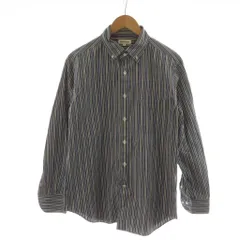 ポールスチュアート PAUL STUART カジュアルシャツ ワイシャツ XL グレー 緑 グリーン ストライプ柄 ボタンダウン 長袖 /RR
