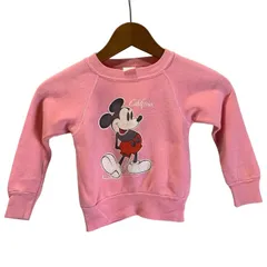 【中古】　スウェット　80s vintage　80年代　OLD　(c)walt disney production　長袖　トレーナー　裏起毛　キャラクター　ミッキー　プリント　キッズ　古着　/1591