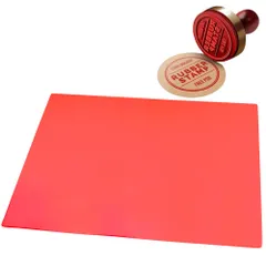 Ailunate スタンプシート A4 ゴム レーザー加工 ゴム印 判子 印鑑 はんこ ハンコ 作成 彫刻 刻印 レッド 厚さ2.3mm のサムネイル