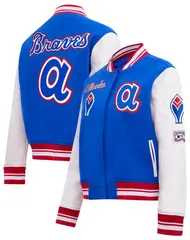 プロスタンダード レディース アウター ジャケット・ブルゾン Pro Standard Womens Atlanta Braves Retro Varsity Jacket Royal