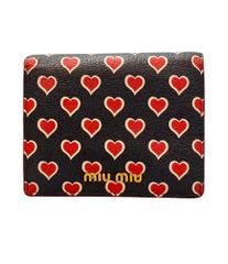 miu miu 水玉模様 二つ折り財布 ミュウミュウ ドット柄ウォレット