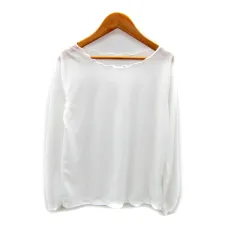 プロポーション ボディドレッシング PROPORTION BODY DRESSING カットソー 長袖 ボートネック 無地 シースルー FR 白 ホワイト /SY5のサムネイル