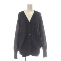 スピック&スパン Spick&Span カーディガン 紺 ネイビー 長袖 Vネック メッシュ /AU