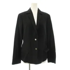 ランバン LANVIN ジャケット 上着 40 黒 ブラック ストライプ柄 ノッチドラペル /JPのサムネイル