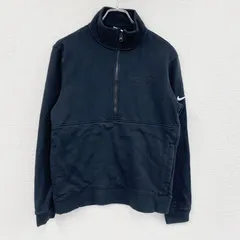 NIKE　ナイキ　ハーフジップスウェット/トレーナー　スウッシュ　黒　ブラック　Lサイズ　古着