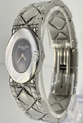 電池交換済 Christian Dior CD 黒文字盤 Lady Dior D90-100 時計