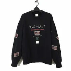 カールヘルム Karl Helmut トレーナー スウエット ロゴ 星条旗 ワッペン 刺繍 M 黒 ブラックのサムネイル