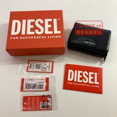 早い者勝ち DIESEL 二つ折り財布 ブラック ロゴプレート 未使用 美品