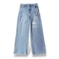KOOI ダメージ加工 ダブルニー ワイドデニムパンツ サイズ1 L〜XL相当