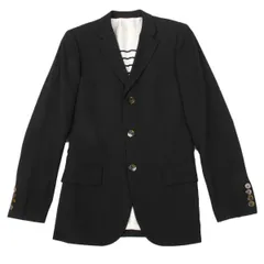 ジャンポールゴルチエ オムJean Paul GAULTIER HOMME ウール混裏ボーダー3Bジャケット 黒46のサムネイル