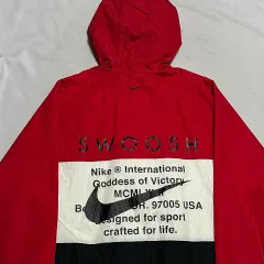 XXL NIKE ダブルスウッシュ レッド バイカラー ウィンドブレーカー