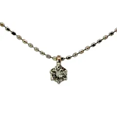 美品 0.1ct シンプル 1粒 ダイヤモンド ネックレス ペンダント Pt900-Pt850-1.6g プラチナ 新品磨き済み 【♀】【S】【レディース】★■609595【中古】