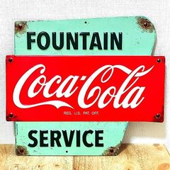 コカコーラ Coca-Cola ブリキ ビンテージ 看板 レトロ サビ - メルカリ