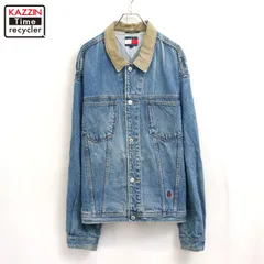 90s vintage TOMMY HILFIGER デニムジャケット メンズ 表記XLサイズ