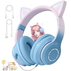 YOWU SELKIRK 猫耳ゲーミングヘッドホン 水色 - メルカリ