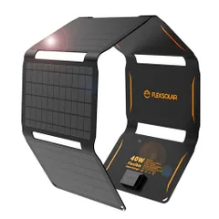 FlexSolarソーラーパネル40Wソーラーチャージャーusb3出力ポートソーラー充電器防水防塵DC/PD40W/QC3.0急速充電電源/Phoneのサムネイル