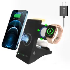 COMESPACワイヤレス充電器4in1Qi認証QC3.0アダプターのサムネイル