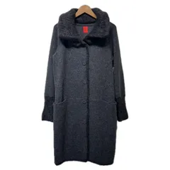 【中古】　Heart ISSEY MIYAKE　ウールコート　ロングコート　無地　ウール　ナイロン　ポリウレタン　モヘヤ　襟つき　日本製　ドメスティック　古着　/2497のサムネイル