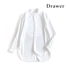 Drawer ドゥロワー スタンドカラーロングシャツ ホワイト 長袖 白シャツ 日本製 きれいめ 上品のサムネイル
