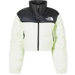 新品 THE NORTH FACE ザノースフェイス ヌプシ クロップド ショート ジャケット XS ライムクリーム 海外モデル