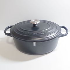 廃盤 ルクルーゼ ココットオーバル マットブラック 25cm - メルカリ