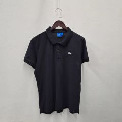 adidas 半袖ポロシャツ ボーダー柄 スポーツ ブルー/ZW115 - メルカリ