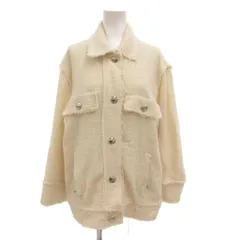 ザラ ZARA ツイードジャケット ダメージ加工 フリンジ XS アイボリー /AE