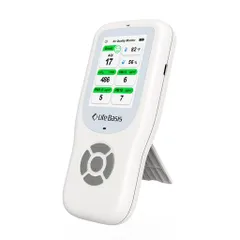 LifeBasis 이산화탄소 농도계 온도 및 습도 측정기 포름 알데히드 농도계 PM2.5 측정기 10 in 1 다중 공기 상태 측정기 경고 기능 CO2 센서 PM10 측정기 PM1.0 측정기 미립자 오염 물질 측정기 컴포트 인덱스 시계 대형...