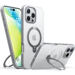 【チタングレー専用色・マット半透明】TORRASiPhone16ProMax用ケースゼンマイ式スタンド縦横両対応リングマグネット搭載MagSafe