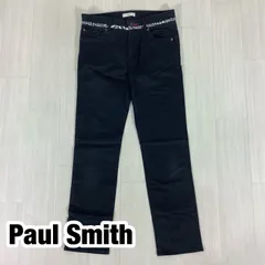 Paul Smith ポールスミス スリムパンツ コットンパンツ カジュアルパンツ 薄手 サイズ38 ブラック 黒 幾何学模様 総丈87cm ウエスト72cm 股上23cm 股下65cm ワタリ21cm 裾幅15cm【古着】のサムネイル