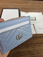 フルセット/限定モデル グッチ パステルブルー マーモント カードウォレット