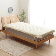 新品 イケヒコ 寝具 敷きパッド シーツ ゴムバンド付 セミダブル マスクロス アイボリー 約120×205cm ジャガード織 綿混 通年 年間 オールシーズン ナチュラル やさしい肌触り 立体的 洗濯機可能 さらさら ＃1195870140201のサムネイル