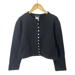 アニエスベー agnes b. コットンカーディガン プレッション 長袖 1 ブラック ■GY14