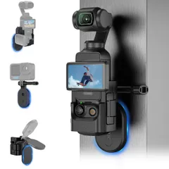 新品 JJC DJI Osmo Pocket 4 3 磁気マウント 拡張アダプター カメラケージ マグネットマウント ポケット 4 3 磁気ベース コールドシュー付き アクションカメラ用アダプター 三脚 ネックレススマホホルダー 自撮り棒 連続可 強力磁気 軽のサムネイル