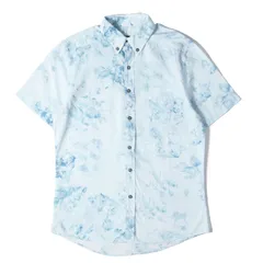 【美品】PS Paul Smith ピーエスポールスミス シャツ ライトブルー サイズ:S | フラワー柄 コットン ボタンダウン 半袖シャツ | トップス カジュアルシャツ【メンズ】【中古】