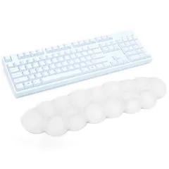 【数量限定】Elzoキーボードリストレスト キーボード クッション雲状手首 PU材質 疲労軽減 低反発クッション 人間工学デザイン アームレスト 滑り止めベース メモリーフォーム パソコンクッション ストレス解放 マッサージホール付き手首置き 雲 柔らかい素材のサムネイル