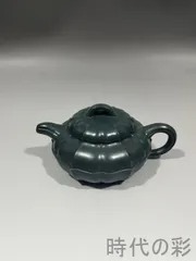【旧蔵 合菱壺】原鉱緑泥 紫砂壺 曼希陶藝 顧景舟款 名家作款 茶器 急須 手作り 宜興 紫砂 中国古美術 中国茶器 唐物 骨董品 R08050506