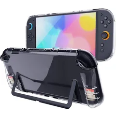 新品 Miimall 対応Switch2 クリアケース カード収納付き 黄ばみなし スイッチ2 スウィッチ2用保護カバー 防塵 耐衝撃 頑丈 For Switch 2025 第2世代専用シリコンカバー 透明 薄型 スリム 360全面 キックスタンド穴あり