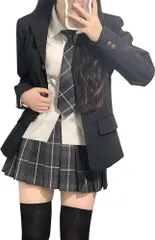 [QOOLYㅤ] コスプレ 制服 ブレザー 女子高校生 jk 制服5点セット 女子高生 制服 スカート シャツ ネクタイ バッジ コスプレ 学生服 セーラー服 スクール 高校生制服 入学式 卒業式 学園祭 文化祭 パーティ