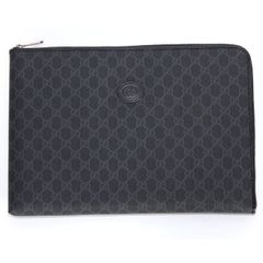 Gucci Medium Document Case 792117 92TCF 1000 Black GG Interlocking G Laptop Case Clutch Bag Second Bag Handbag Business Bag A4 Compatible [Brand New & Authentic]