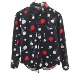 BLACK COMME des GARCONS ブラックコムデギャルソン 2017年 日本製 総柄 長袖 コットンシャツ XS ブラック レディース 古着のサムネイル