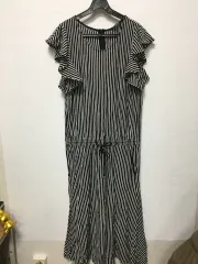 ポロラルフローレン フリル ノースリーブ マキシ ロング丈ワンピース ストライプ