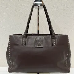 3001　LAUREN RALPH LAUREN　ローレンラルフローレン　ハンドバッグ　ブラウン　レザー　ステッチ　バッグ　ミニバッグ　ミニ　小さめ　レディース　シンプル　きれいめのサムネイル