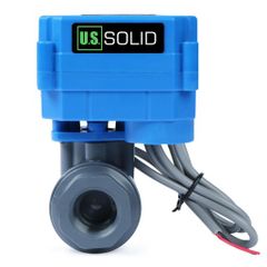 USSolid 전동 볼 밸브 9-36VAC/DC 전기 볼 밸브, 2선 자동 복귀, 2포트, 풀 보어, 노멀 클로즈(UPVC 재질 음료수에 적용 G